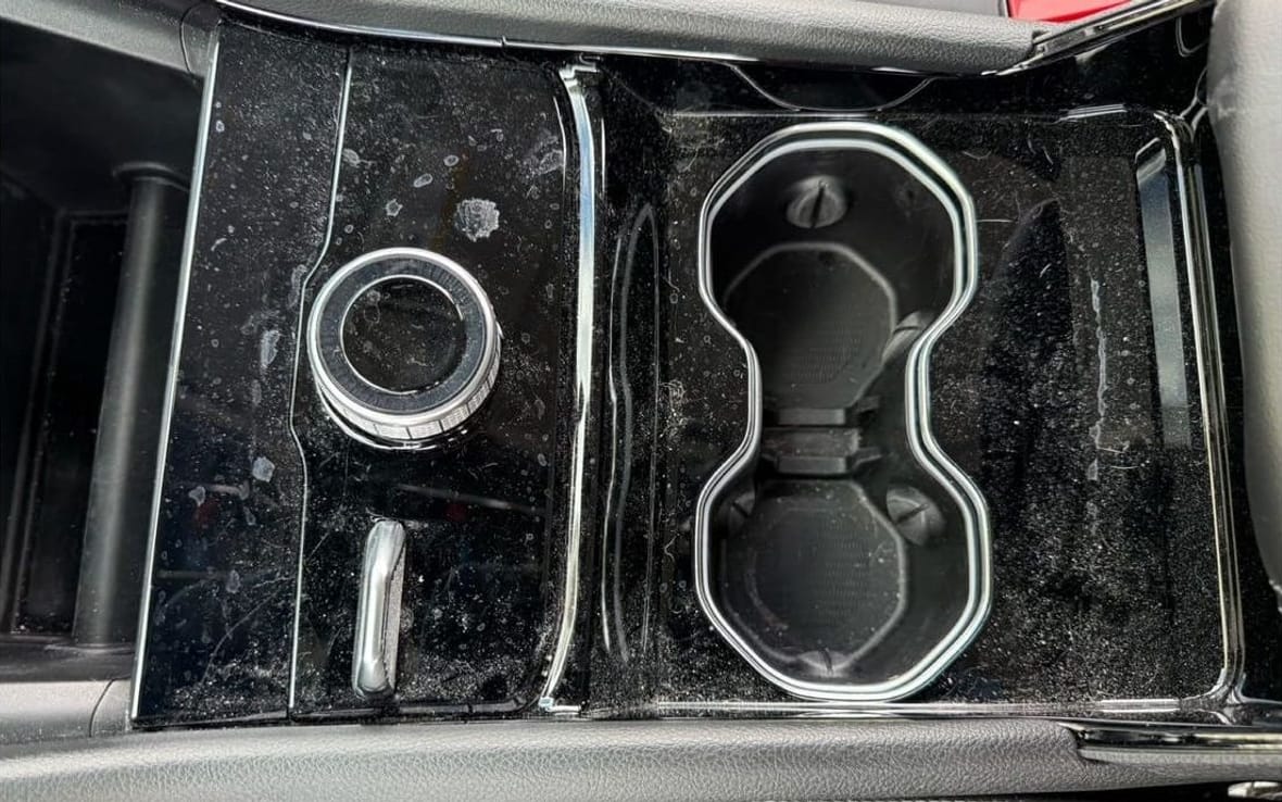 Center console before detailing