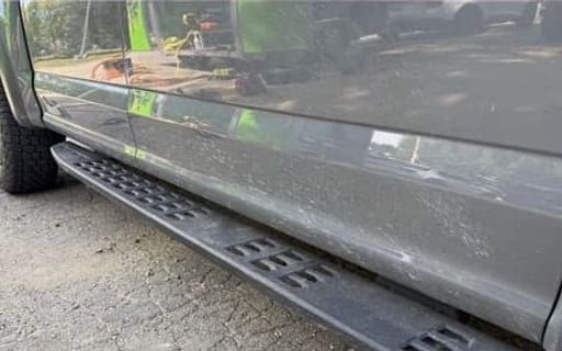 Truck side step before detailing